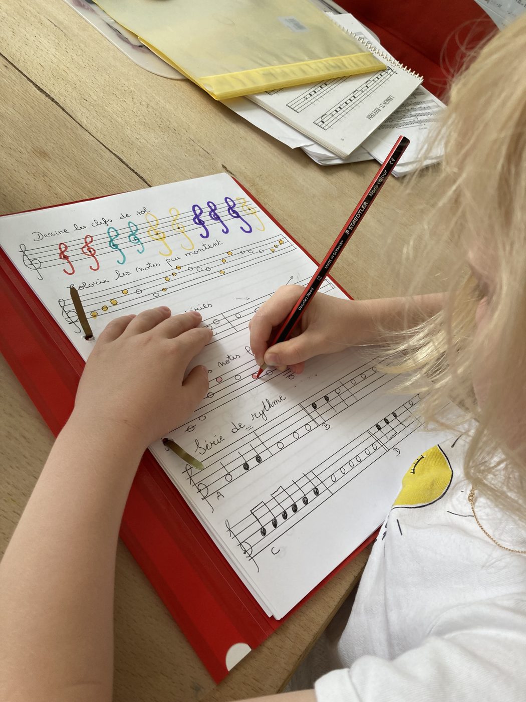 Écriture musicale pendant le cours